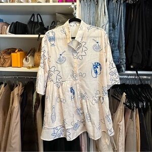 Commense oversized sun print short dress